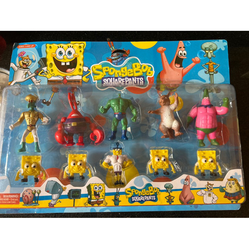Kit 5 Bonecos Bob Esponja + 5 Mini bonecos Envio Imediato | Shopee Brasil