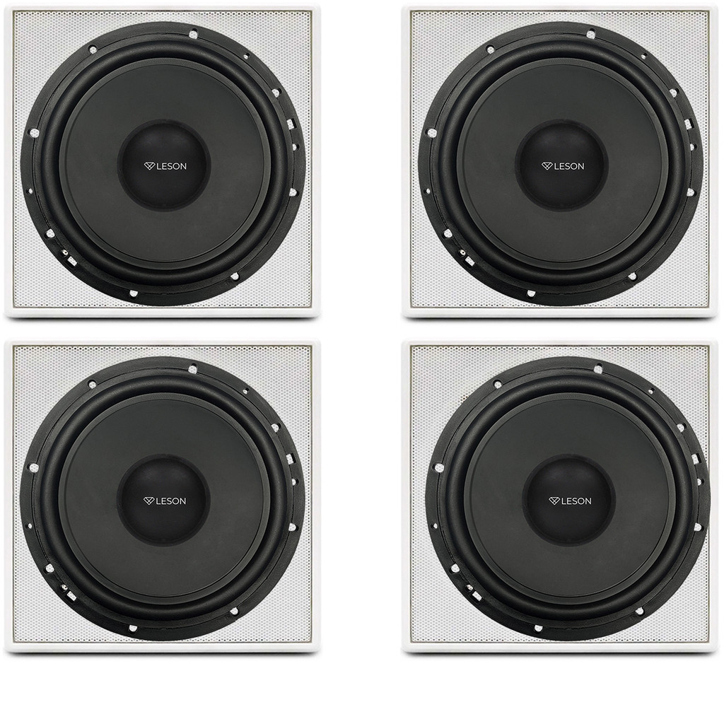 4 Caixas Som Ambiente Embutir Midbass Teto Leson Falante 6p