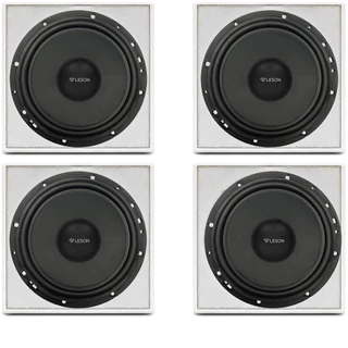 4 Caixas Som Ambiente Embutir Midbass Teto Leson Falante 6p