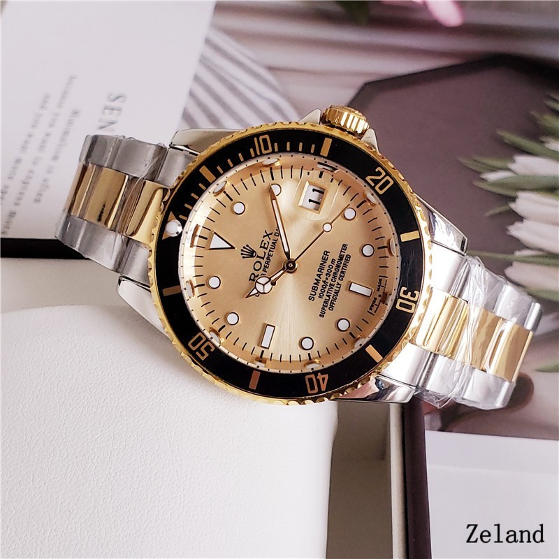 Rolex Clássico Ouro Casual Relógio De Pulso Quartzo Movimento ...