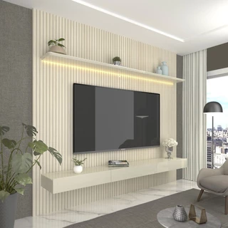 Painel para TV até 85 Polegadas Impressão Ripada com LED Requinte 220cm 