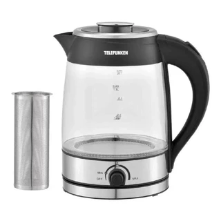 Chaleira Elétrica Telefunken Tf Pe800 1200w Chá Café Cor Transparente/preto/prata