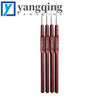 YANGQING Agulha De Gancho , 0.5Mm 0.6Mm 0.7Mm 0.8Mm Micro De Tricô , Ferramentas Para Cabelo Dreadlock Plásticas Tecelagem De Extensão Ganchos De Crochê DIY