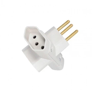 Pino Adaptador Universal Ilumi 2p+T 10A/250V, 3 Saídas, Cinza - Embalagem com 10 Unidades em Oferta na Shopee