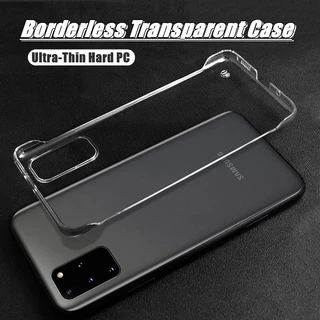 Capa Dura Transparente Sem Borda Para PC Samsung Galaxy S24 S23 S22 Ultra 21 20 Plus Note20 Note10 Note9 S9 S10 S20FE S21FE S Fina Moldura