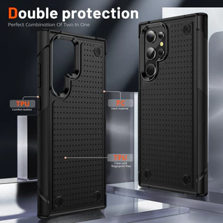 Armadura De Luxo Anti-Impressões Digitais Para Samsung Galaxy S24 S23 S21 FE S22 Ultra A15 A14 A54 A24 A25 5G Caixa Tudo Incluído Acessório De Capa Dura De Silicone À Prova De Choque