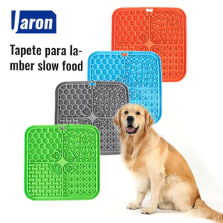 Tapete De Lamber Cães E Gatos Alimentação Lenta Com Ventosa Cor Cinza