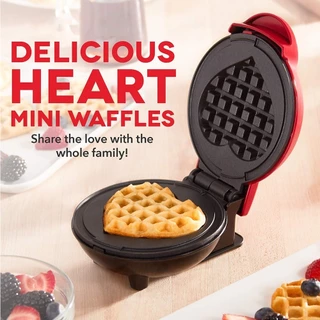 Máquina Waffle Coração e Redonda Elétrica Antiaderente Grill Multiuso Portátil 110V e 220V