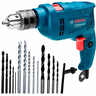 Furadeira de Impacto 1/2 POL 550W GSB 550 RE com Reversão e Kit 14 Acessórios BOSCH