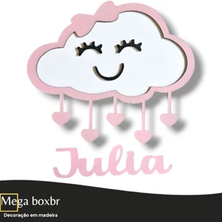 Porta Maternidade Menina Enfeite de porta Mdf Personalizada Chuva de Bênçãos Nuvem Bebe Guirlanda em Oferta na Shopee