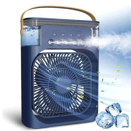 Ventilador Portátil de Mesa com Nebulização Umidificador USB Recarregável Silencioso Casa e Escritório
