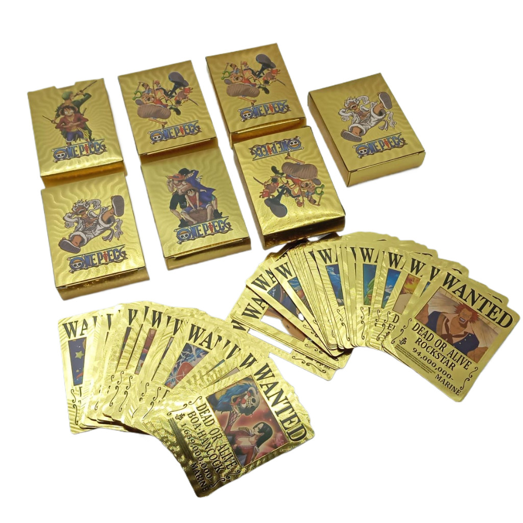 Cartas Douradas caixa com 55 cartas Onepiece wanted Monkey Tony