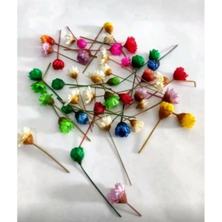 Kit Micro Flores Sempre Vivas Cores Sortidas -Decoração Festas Artesanato Enchimento DIY