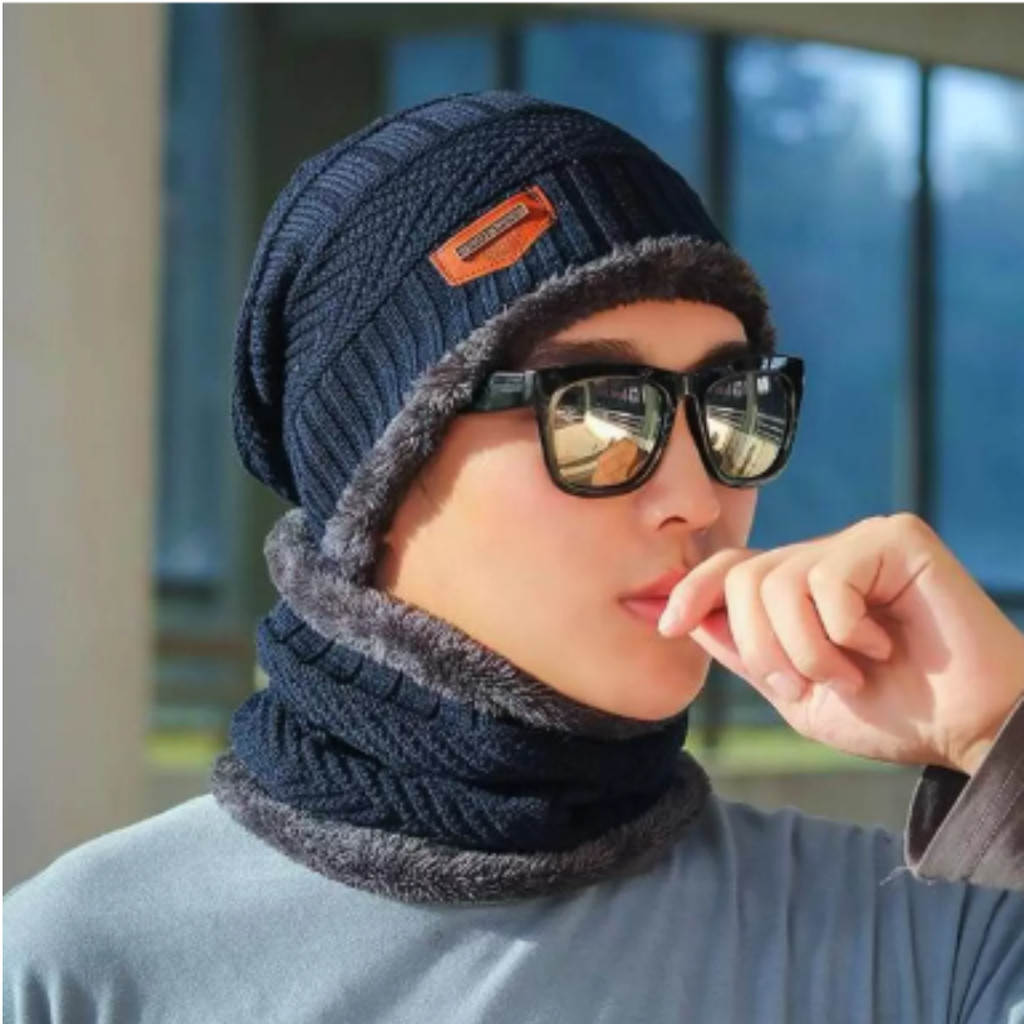 Conjunto de Gorro de Frio e Cachecol Estilo Gola Kit com 2 unidades ...