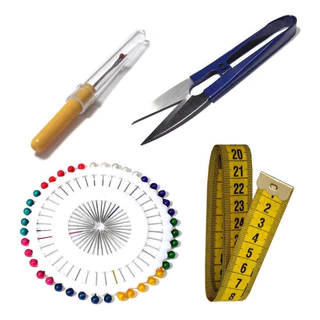 Kit Costura Alfinete Fita Métrica Abridor De Casa Tesoura