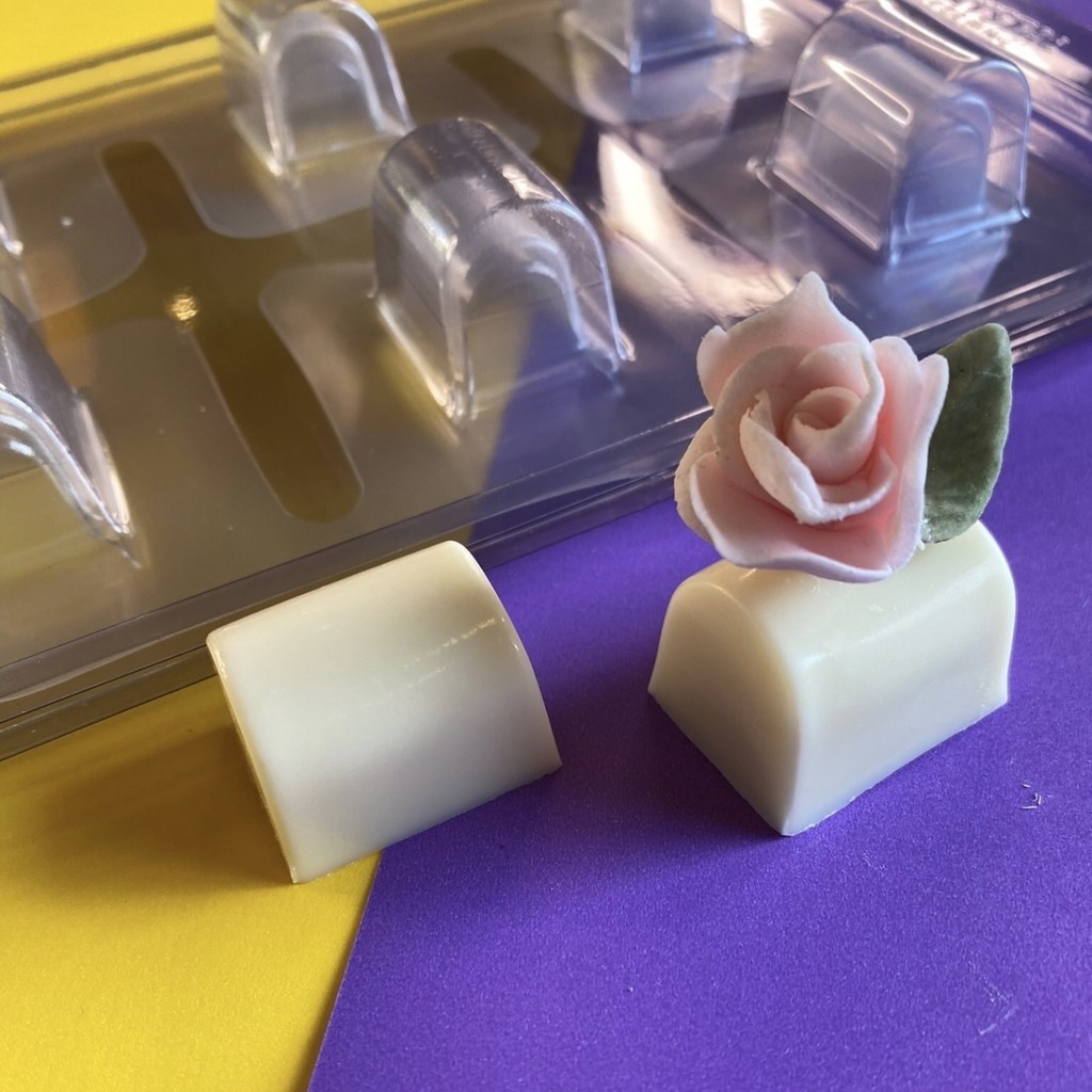 Forma De Acetato Com Silicone (3 Partes) Bombom Tronco Liso FP 69 - Crystal Forming