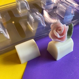Forma De Acetato Com Silicone (3 Partes) Bombom Tronco Liso FP 69 - Crystal Forming