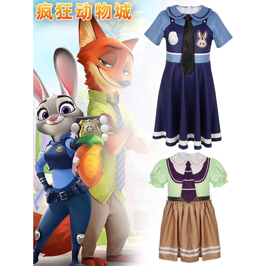 0425-DSN Disney personagens do filme Halloween Zootopia Cosplay Crianças  Adulto Conjunto Completo Judy Coelho Policial | Shopee Brasil