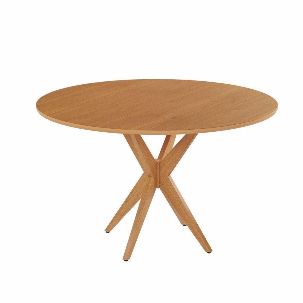 Mesa Simpatia Candian 108cm Redonda sem Vidro Tampo Amadeirado