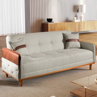 Sofá Cama Reclinável 3 Lugares Amsterdã Linho