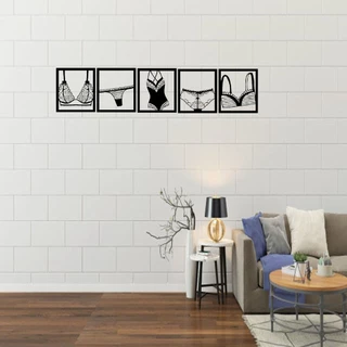 Kit 5 Quadros Vazados Lingerie Calcinha Sutiã Bory Sexy MDF