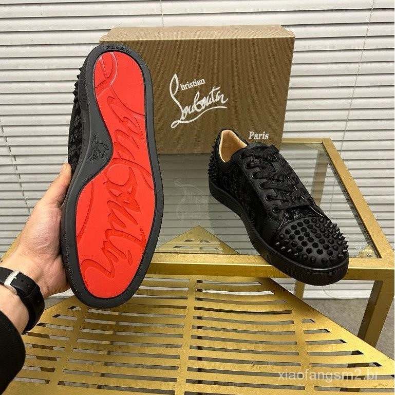 CL estoque pronto de alta qualidade dos homens sola vermelha sapatos casuais stylehigh qualidade