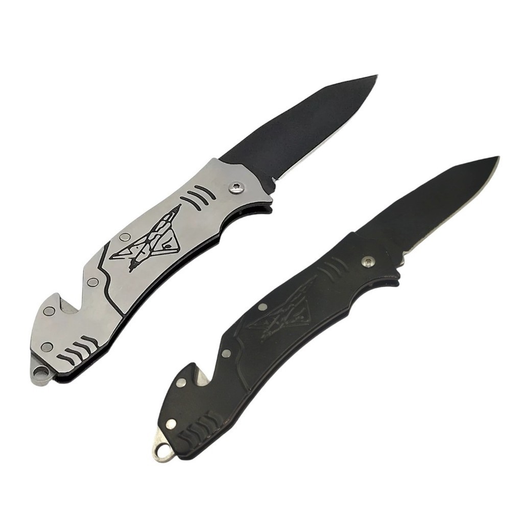 Canivete Multiuso Aço Inox Retrátil Dobrável Portátil 17cm