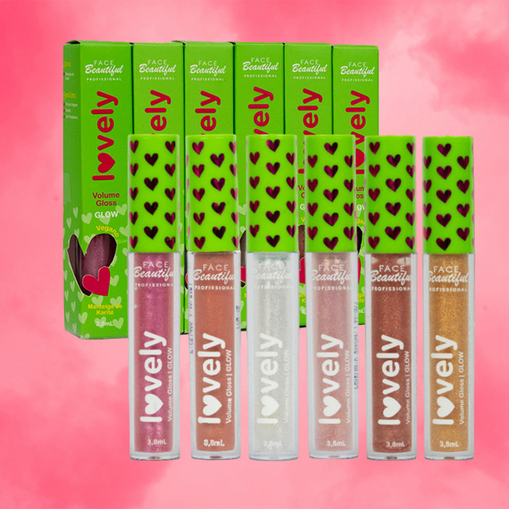 Volume Gloss Glow Lovely by Face Beautiful | Shopee Brasil