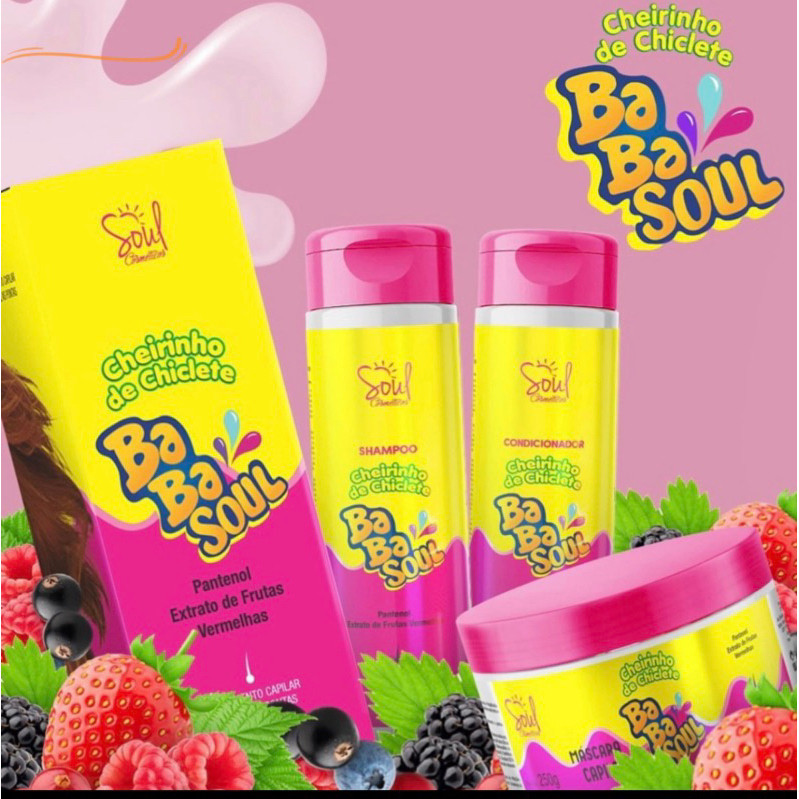 Kit Capilar Babalu 3 Itens - Shampoo - Condicionador - Máscara de  Hidratação Cheirinho de Babaloo Soul Cosméticos