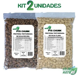 KIT 2 Proteína de Soja Chunk Grossa Carne de Soja Vegana 500g - NATURS