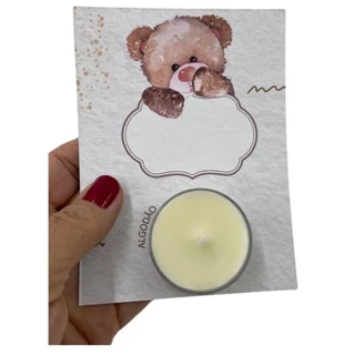 12 Lembrancinhas Aniversário Maternidade Vela Aromática Card