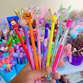 Oferta especial Kit 12 unidades Caneta fofa Criativa Gel Bichinhos Personagens Animadas Kawaii 12 modelos diferentes Ba