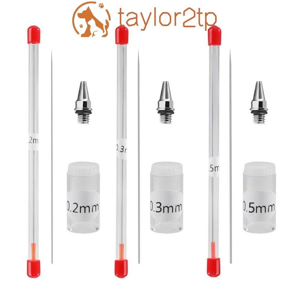 ATAYLOR2TP Aerógrafo Agulha Spray Bico 0.2mm/0.3mm/0.5mm Peças De Reposição Tampa Da Escova De Ar Do