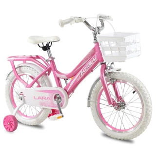 Bicicleta KRW Infantil Aro 16 Lara Menina Aço Carbono Freio V-Brake com Rodas Laterais F16