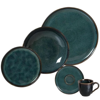 Aparelho De Jantar 30 Peças Cerâmica Stoneware Bio Oceano Porto Brasil