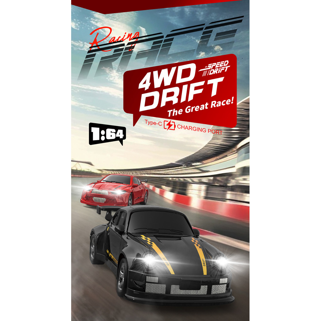 9IMOD 1/64 Drift Car KF20 Mini Desktop Racing 4WD 2.4GHZ Simulação ...