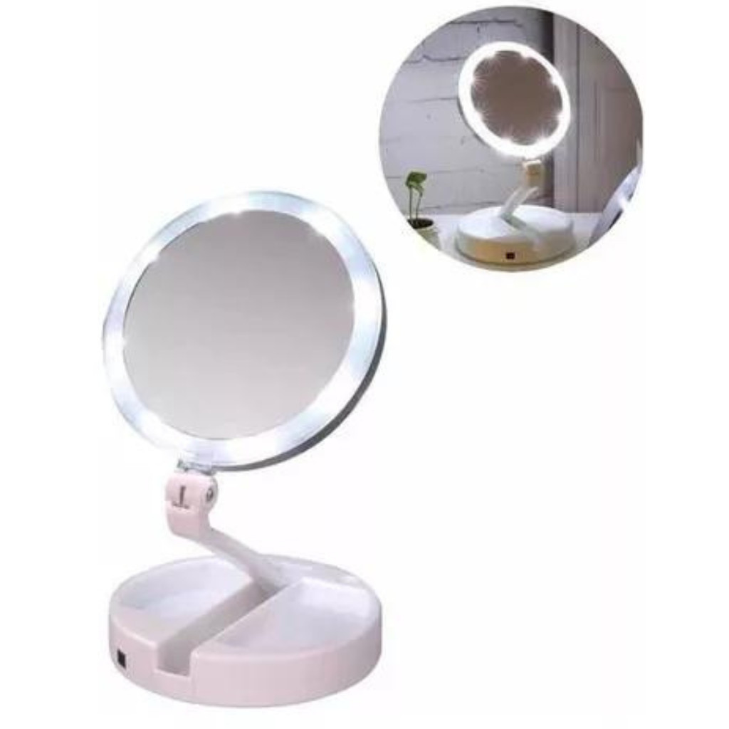Espelho Camarim Dobrável com Led | Shopee Brasil