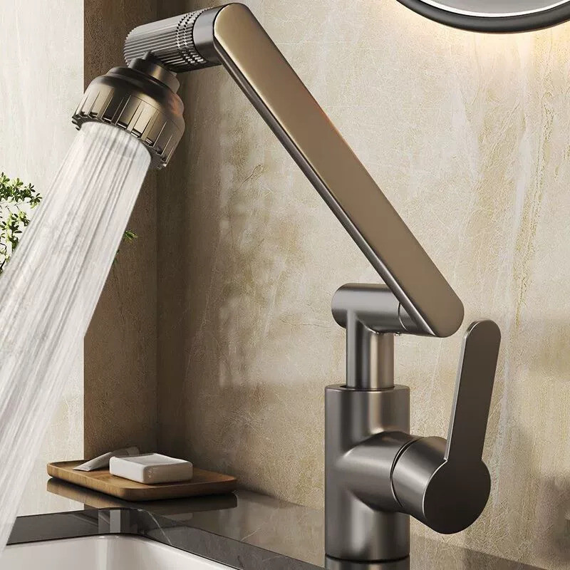 Torneira Banheiro Rotativa 360 Monocomando Lavabo Luxo Preto Água quente e fria
