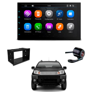Central Multimídia CarPlay 2Din 7" Câmera Ré Moldura Ecosport 2005 2006 2008 2009 2010 2011 2012