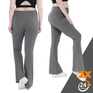 2 Calças Legging Flare Plus Size Bailarina Zero Transparência Feminina Cintura Alta Levanta Bumbum