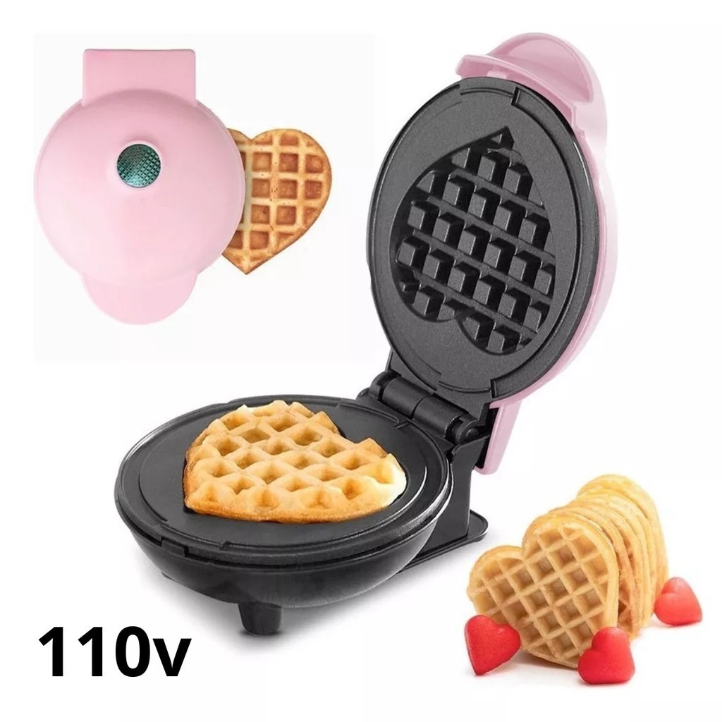 Máquina De Waffle Antiaderente Compacta Formato de Coração | Shopee Brasil
