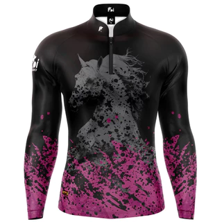 Camiseta Camisa Blusa Agro Raiz Cavalo Pink Bruta Com Zíper Proteção Uv50+