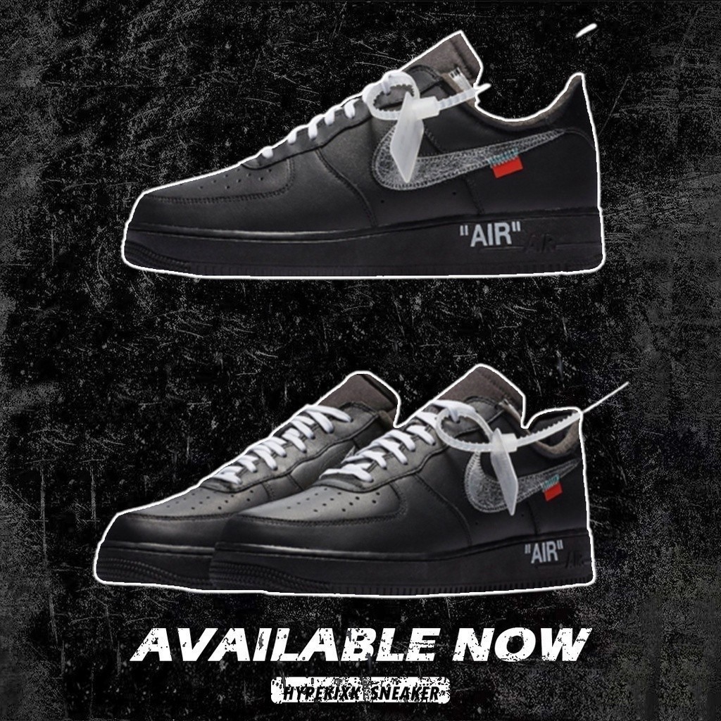 Nike OFF-WHITE x Air Force 1 Low'07 MoMA preto AV5210-001 tênis/sapatos para homens e mulheres
