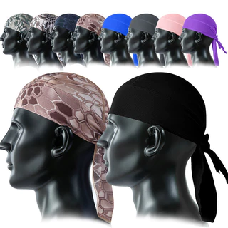 Venda A Quente De Alta Qualidade Levemente Cores Sólidas Lisas Curtas Durags Turban Chapéus Piratas Para Adultos