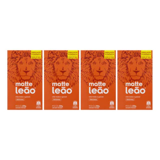 Chá Matte Leão Original Em Ervas 1kg Kit Com 4 Caixa De 250g