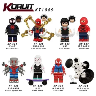 Compatível com os blocos de construção LEGO Minifigures Miles Gwen Homem-Aranha Homem-Aranha Manchado Através do Universo LEGO Brinquedo Montado KT1069 YZ3P