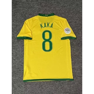 2006 Brasil Jersey 06 Home Seleção Nacional Da Copa Do Mundo No . 8 Kaka Camisa De Futebol Personalizada De Manga Curta