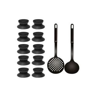 KIT Pomel Puxador Pegador 10 Peças P/tampa De Panela E Frigideira + escumadeira e concha