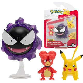 Set Figuras De Batalha Pokémon Magby Gastly E Pikachu Sunny