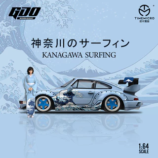 TimeMicro&GDO-TM 1/64 Porsche RWB 964 KANAGAWA SURFING Modelos de carros Liga de fundição Modelos